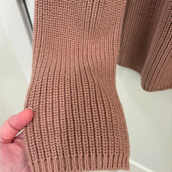 Jenni Kayne Dusty Rose Fisherman Knit Cotton Crew Neck Sweater Tag Size Large - Picture 8 of 14